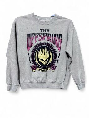 Offspring Gray Crewneck Sweatshirt with Pink and Yellow Graphic